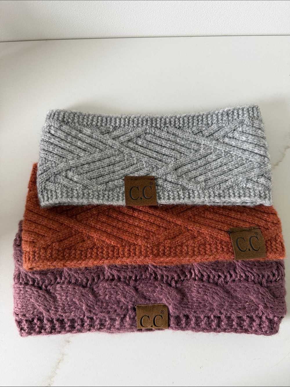 C.C Knit Headbands - Gray, Rust, Mauve